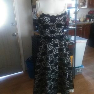 Black and White lace formal dress